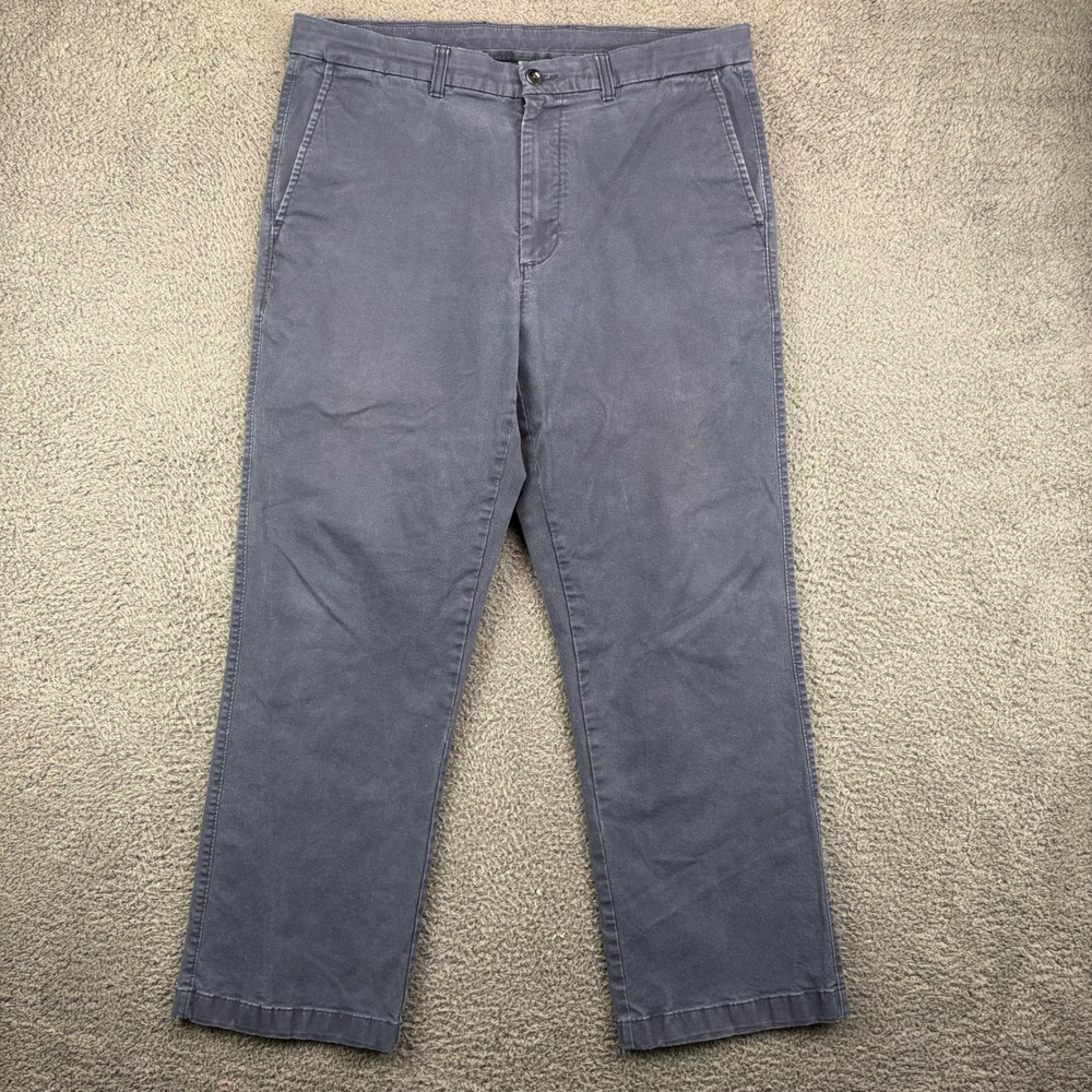 Roundtree & Yorke Mens 36x30 Dark‎ Gray Cotton Stretch Chino Pants Trousers